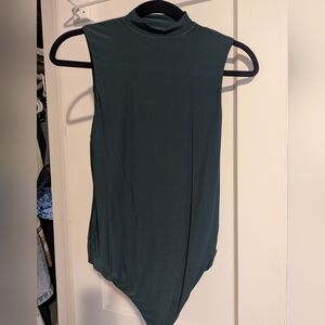 Aerie Mock Neck Smoothez Bodysuit Forest Green